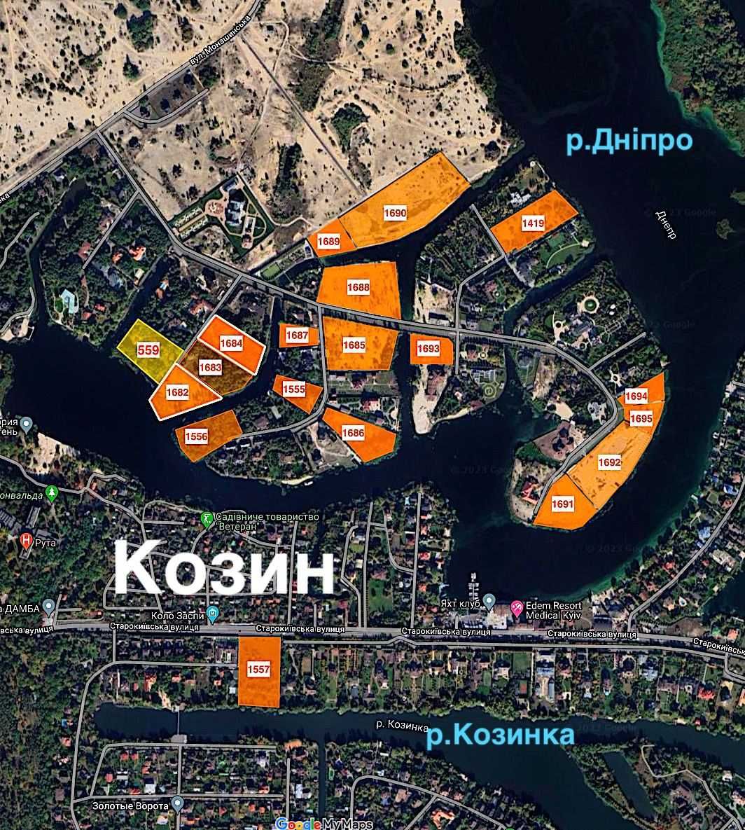 Продаж гарної ділянки на березі р.Дніпро, Київ, Осокорки, Вишенки