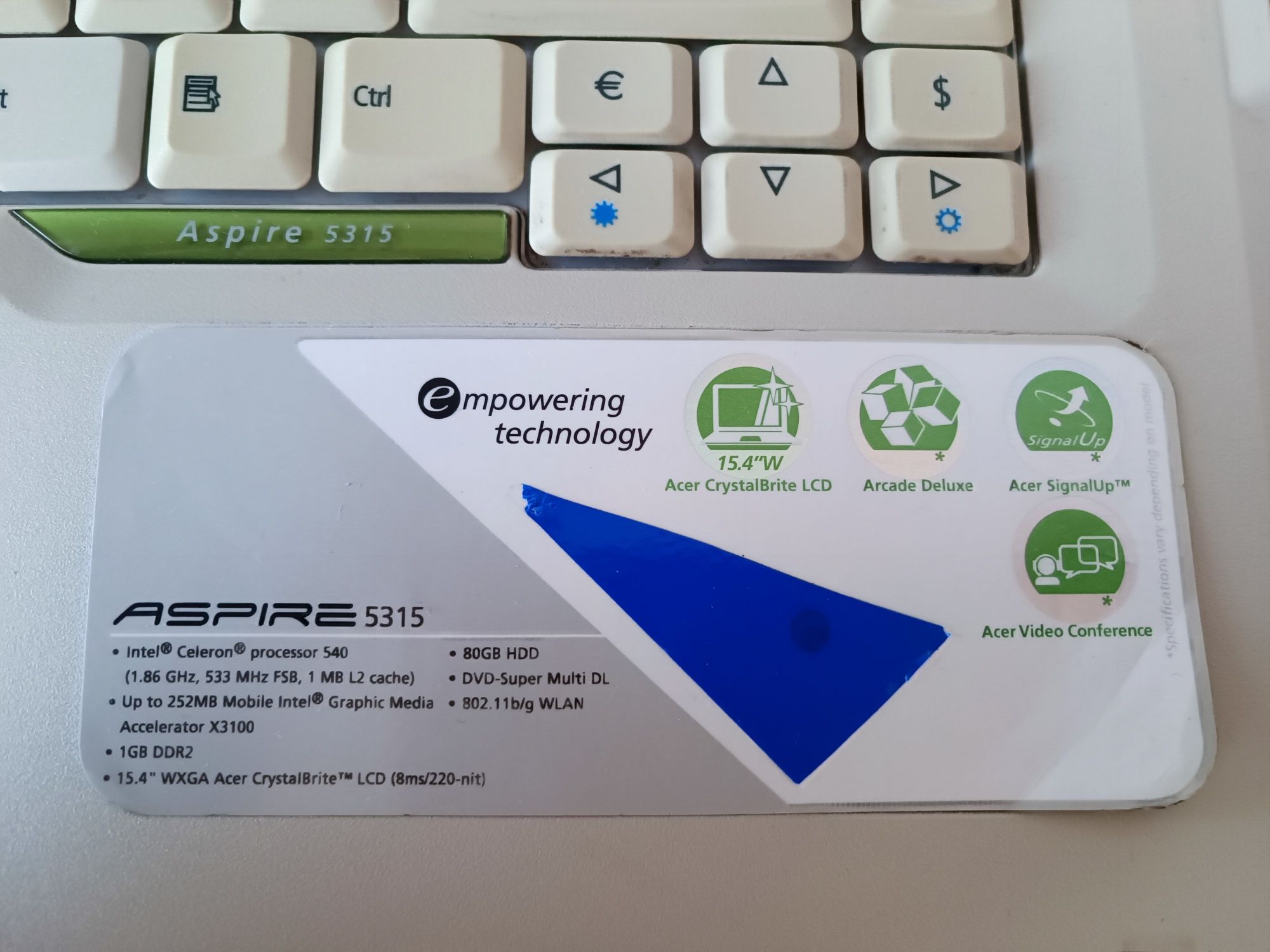 Ноутбук Acer aspire 5315 на 600Gb хороший + безпровідна мишка в подар