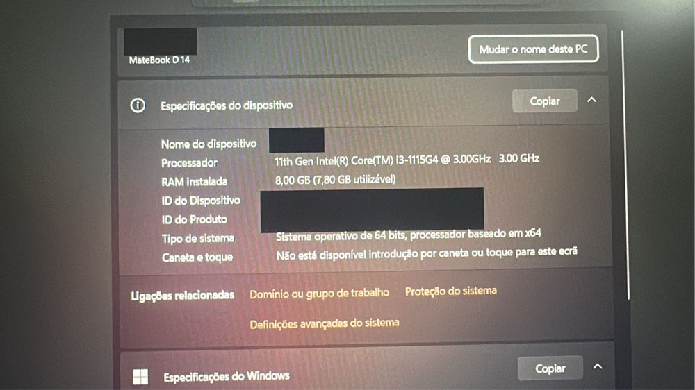 Portatil huawei matebook d14