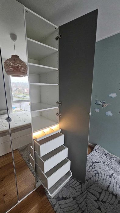 IKEA PAX Szafa 50x236x60 / Szuflady, oświetlenie, stan b.dobry (2szt.)