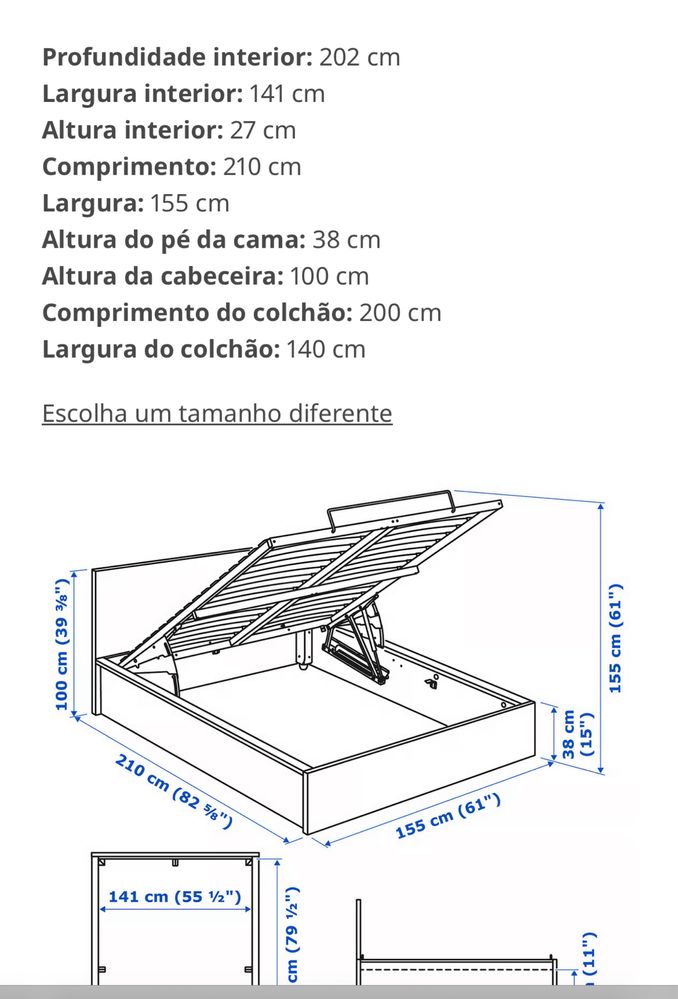 Cama com colchao e arrumacao por baixo