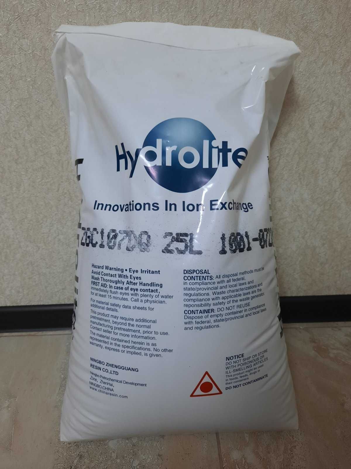 Ионообменная смола (умягчение), Hydrolite ZGC107DQ,  25 л/мишок)
