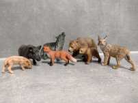 Figurki zwierzęta leśne niedźwiedź lis ryś dzik wilk Schleich Collecta