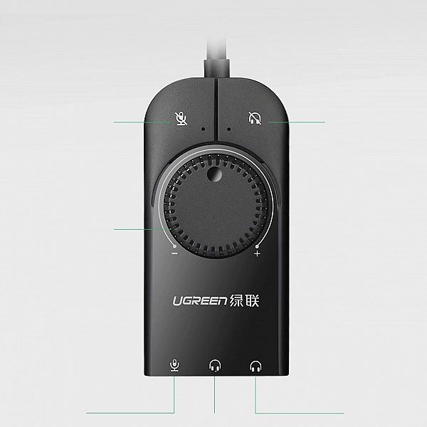 Ugreen zewnętrzna karta dzwiękowa muzyczna adapter USB - 3,5 mm mini j