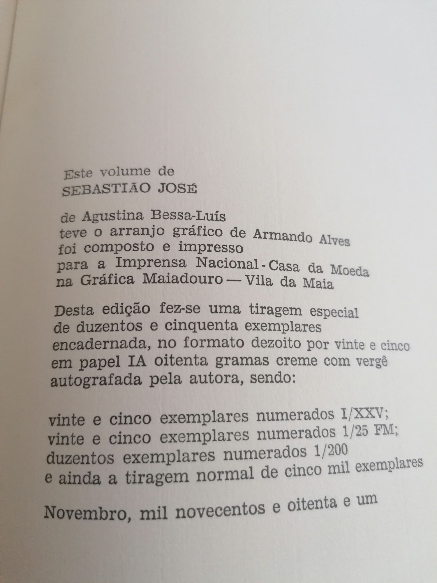 Bessa-Luís (Agustina) // Sebastião José (1. edi.)