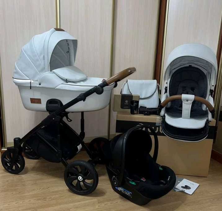 Коляска tutis 3 в 1 экокожа термолюлька