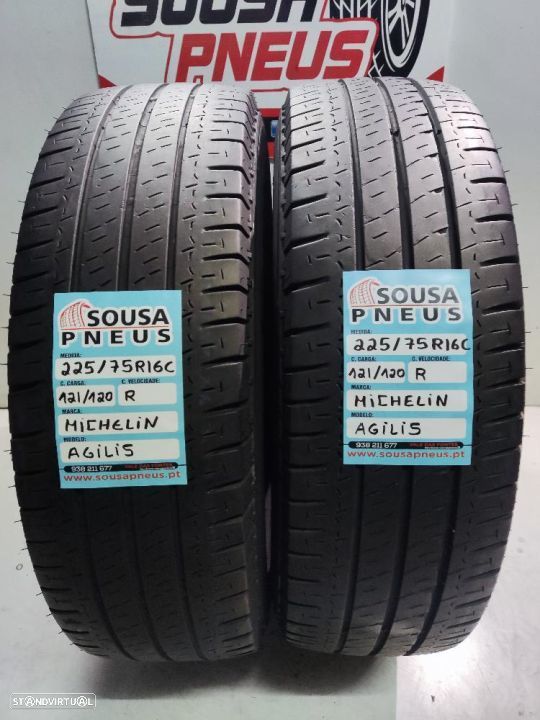 2 pneus semi novos michelin 225-75r16 c - oferta dos portes