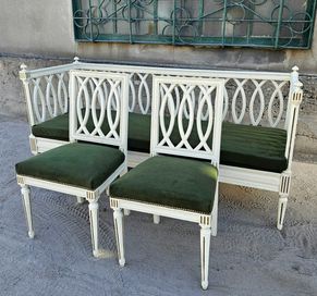 *Szwedzka sofa, ławka i krzesła, komplet* transport