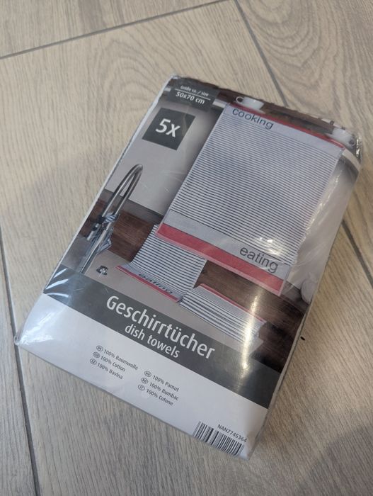 Zestaw 5 ścierek ręczników kuchennych. 100% bawełna. Nowe