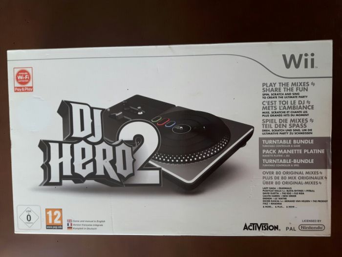 Wii - Jogo DJ Hero 1 e DJ Hero 2 + Mesa de Mistura / Controlador DJ