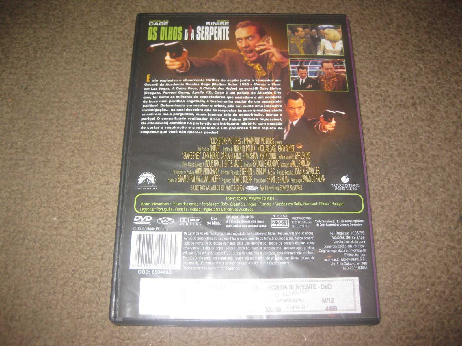 DVD "Os Olhos da Serpente" com Nicolas Cage