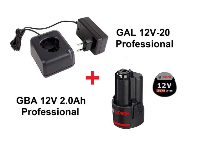 Bosch Professional Pack Carregador GAL 12V-20 + Bateria GBA 12V 2.0Ah