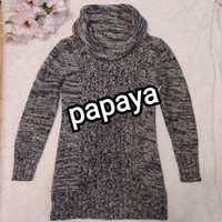 Papaya golf sweter 36 S 38 M melanż tani vintage modny y2k warkocze