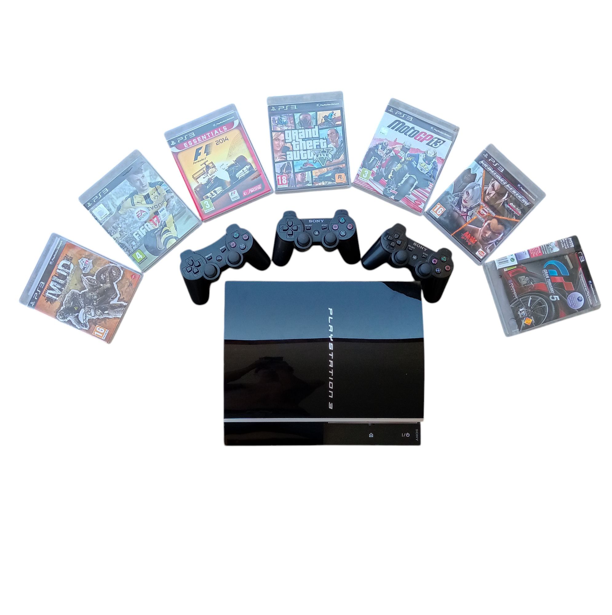 Pack PlayStation 3 Fat + 3 Comandos + 8 Jogos