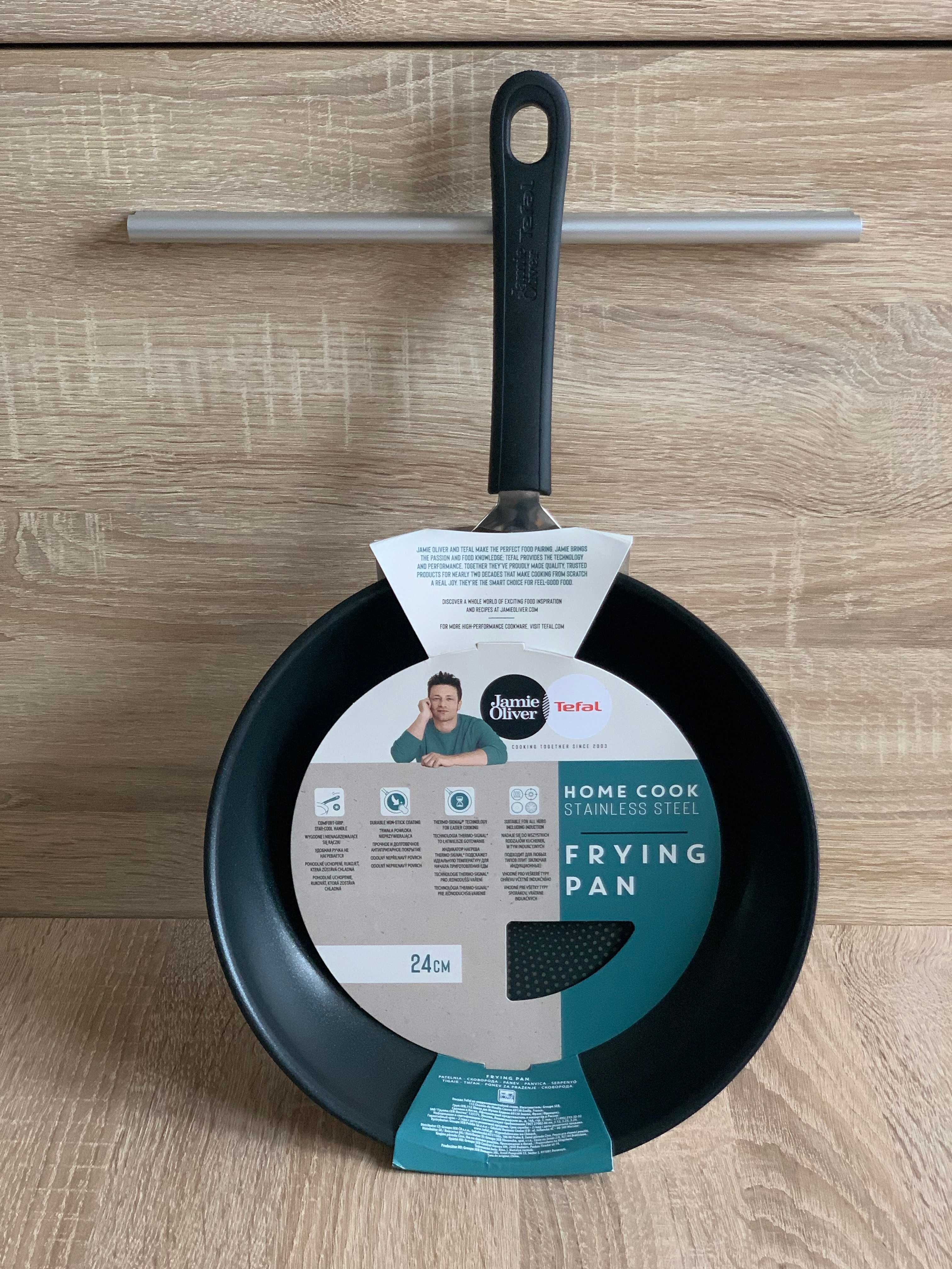 Nowa patelnia Tefal Jamie Oliver 24cm Home Cook, indukcja, tytanowa