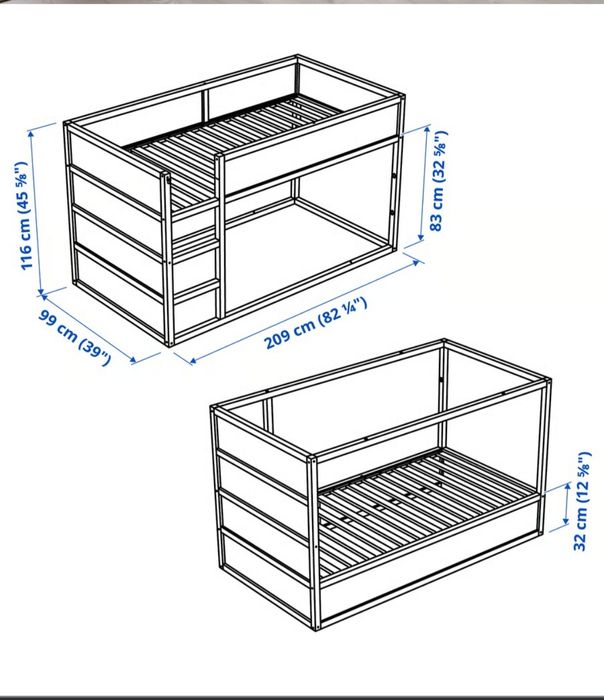 Łóżko dwustronne model Ikea - Kura