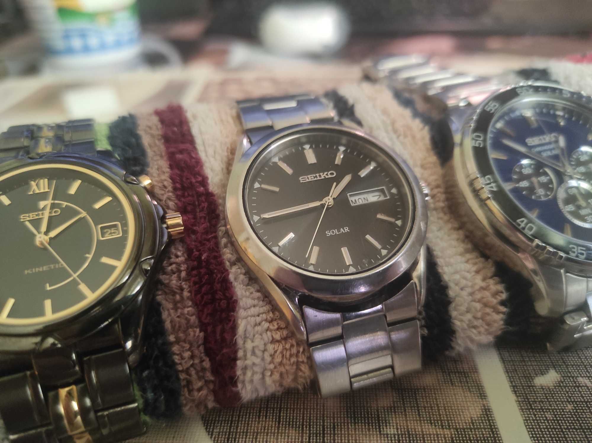 Seiko Solar V158, Seiko Kinetic 5M62, Seiko Chronograph Solar