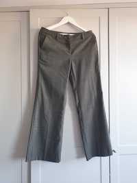 Wełniane brązowe spodnie w jodełkę na niższą osobę Gap wide leg 42 40