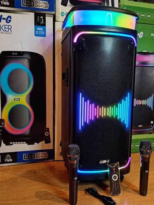 Блютуз караоке акустики GeDi-95(SD,USB,FM) ПультДУ,2микрофона