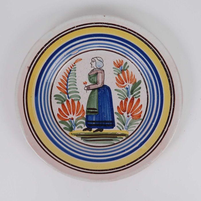 3 Pratos em faiança antiga Quimper