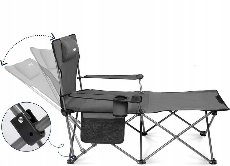 Apollo walker Krzesło kempingowe, leżak z oparciem do 150kg, A-.