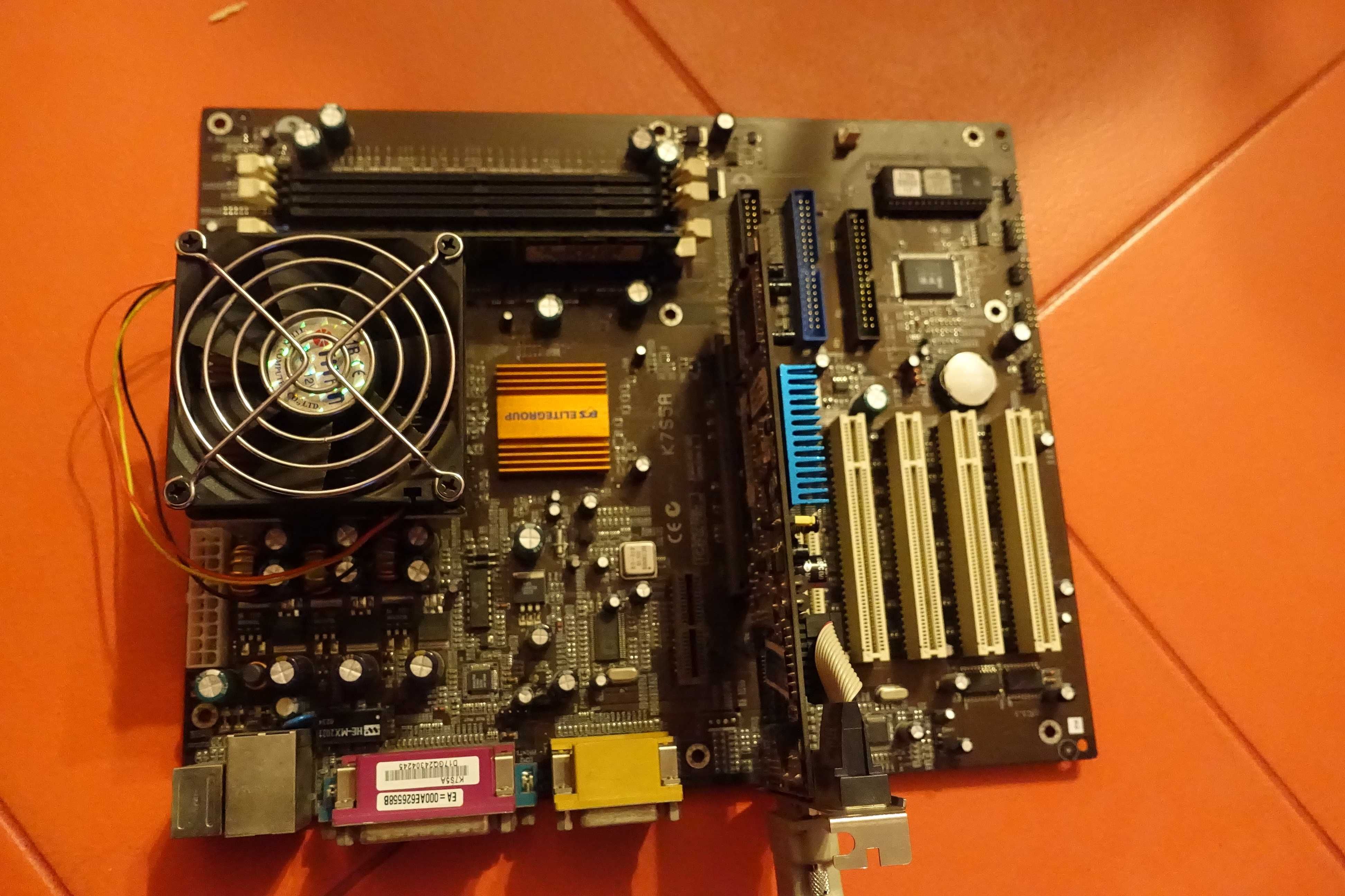 K7S5a płyta główna procesor ram + karta grafiki radeon