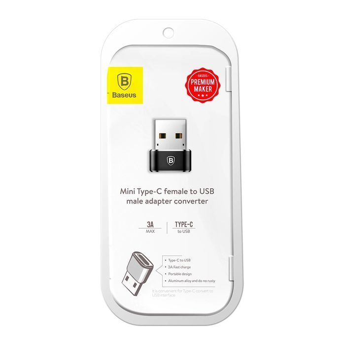 Baseus adapter przejściówka ze złącza USB Type-C na USB czarny
