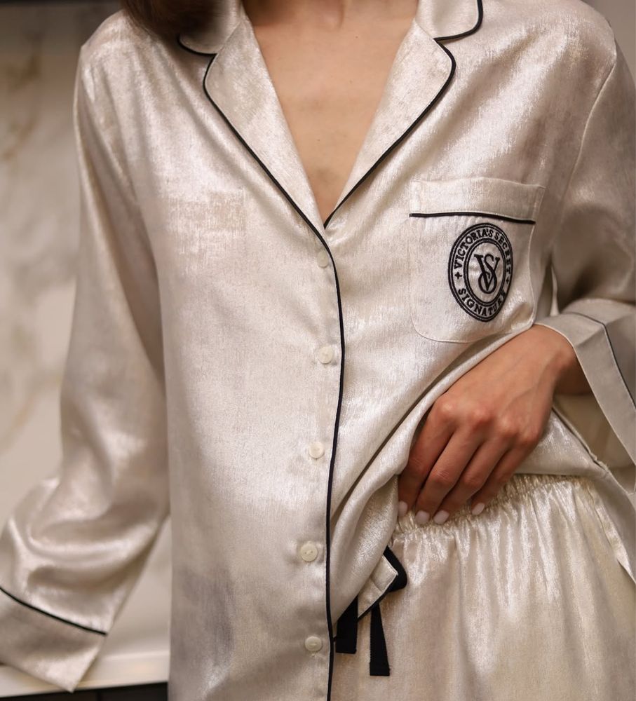 Піжама Victoria's Secret  Glazed Satin Long Pajama Set Оригінал