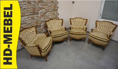 fotele 4 sztuki  chippendale warrings ludwik filip (w-942)