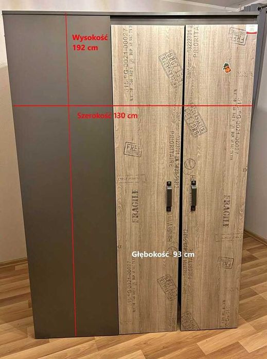 Komplet mebli młodzieżowych - szafa,łóżko,biurko,komoda,szafki,półki