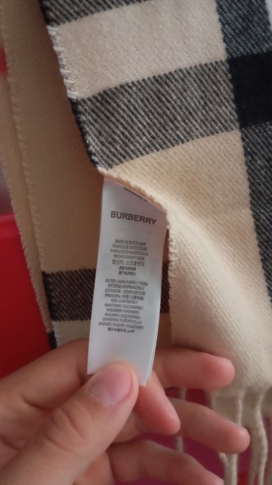 Szalik burbery 100% kaszmir