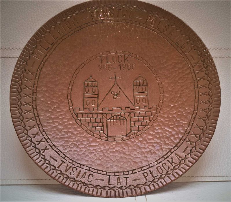 Talerz okazjonalny miedziany, średnica 21,5 cm