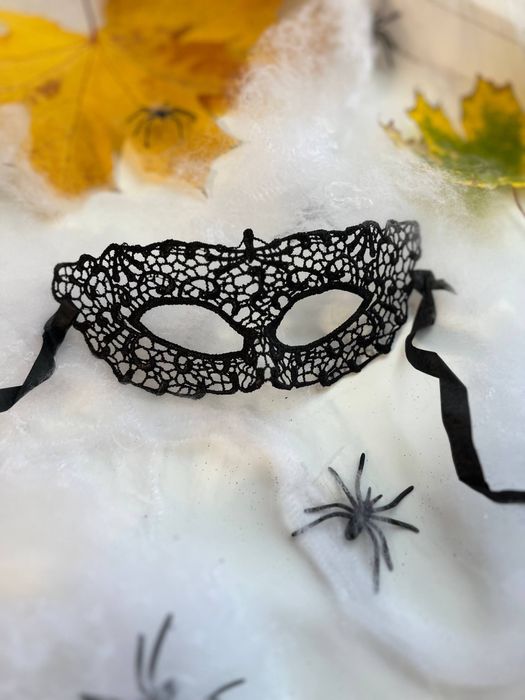 Маска Хеллоуин Кошка Заяц Ажурная Карнавальная Крик