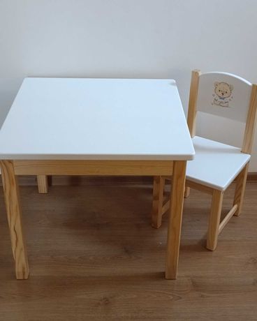 Новый столик и стул из дерева с ручной росписью! Постер в подарок!