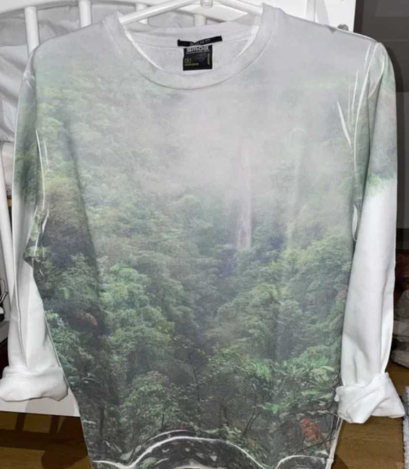 Bawełniana bluza z nadrukiem lasu