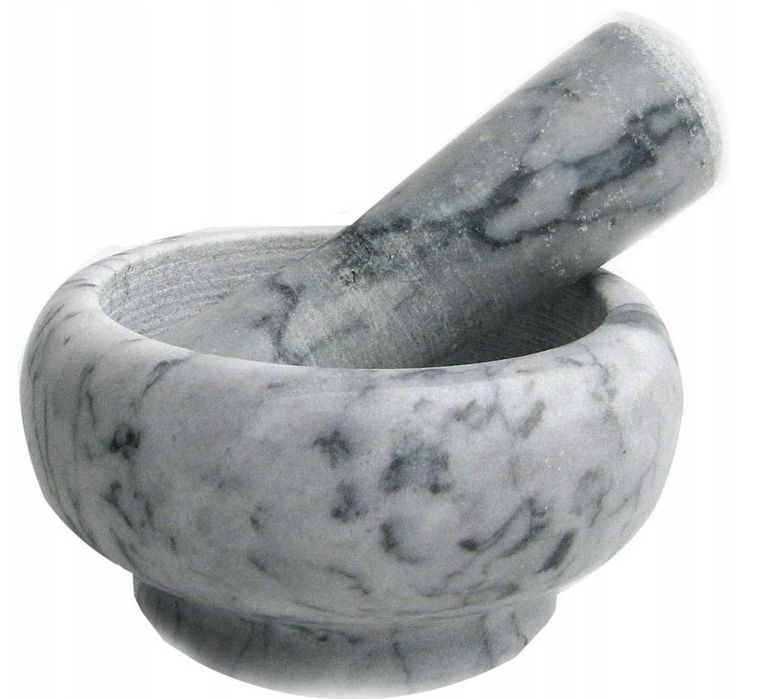 MOŹDZIERZ KAMIENNY kuchenny do przypraw ziół Z TŁUCZKIEM