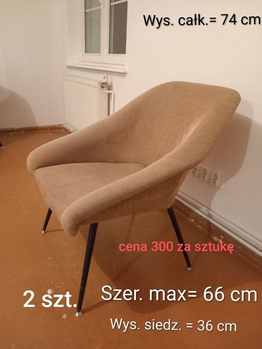 Fotel muszelka z PRL