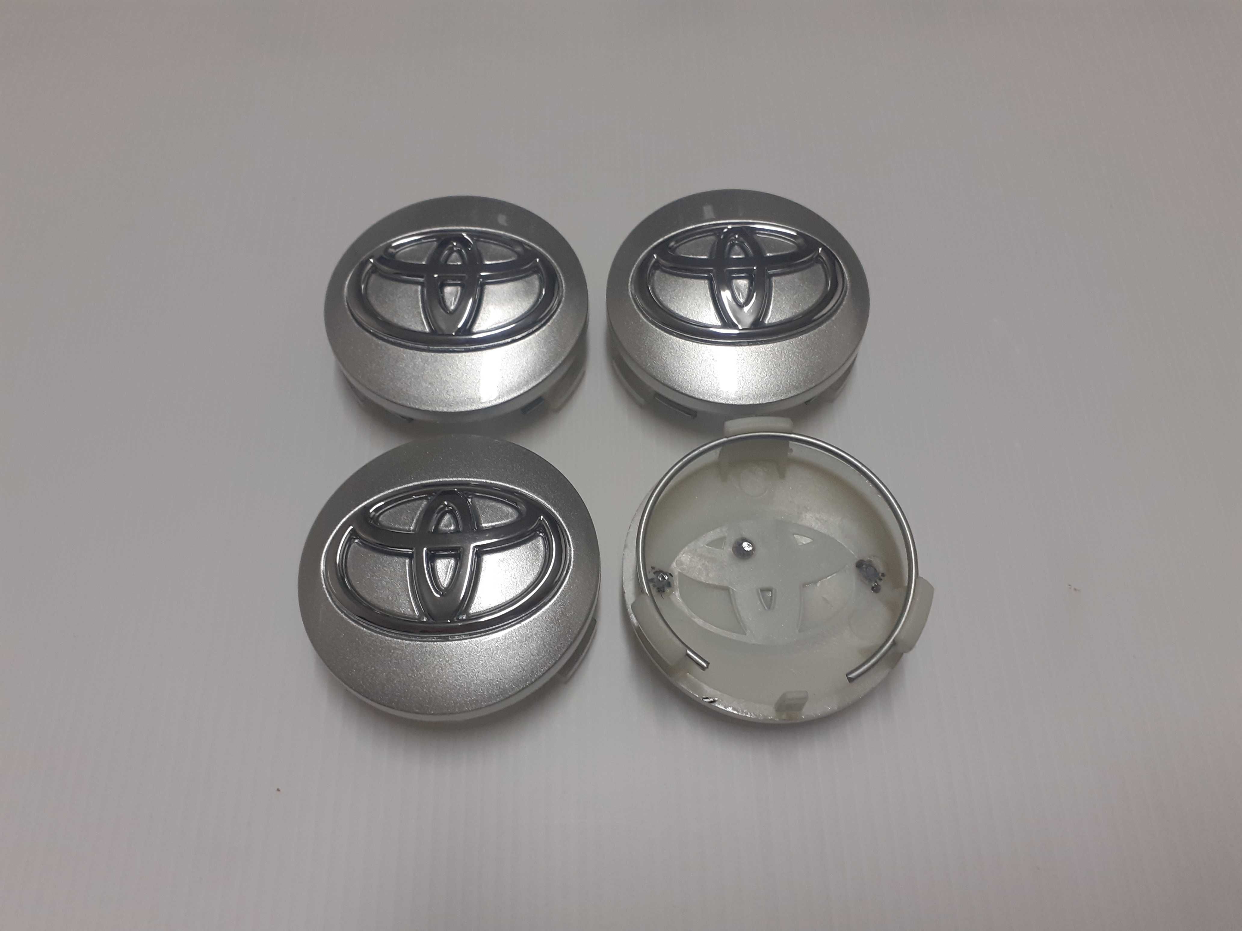 Centros/tampas de jante completos Toyota com 57, 60, 62, 65 e 68 mm