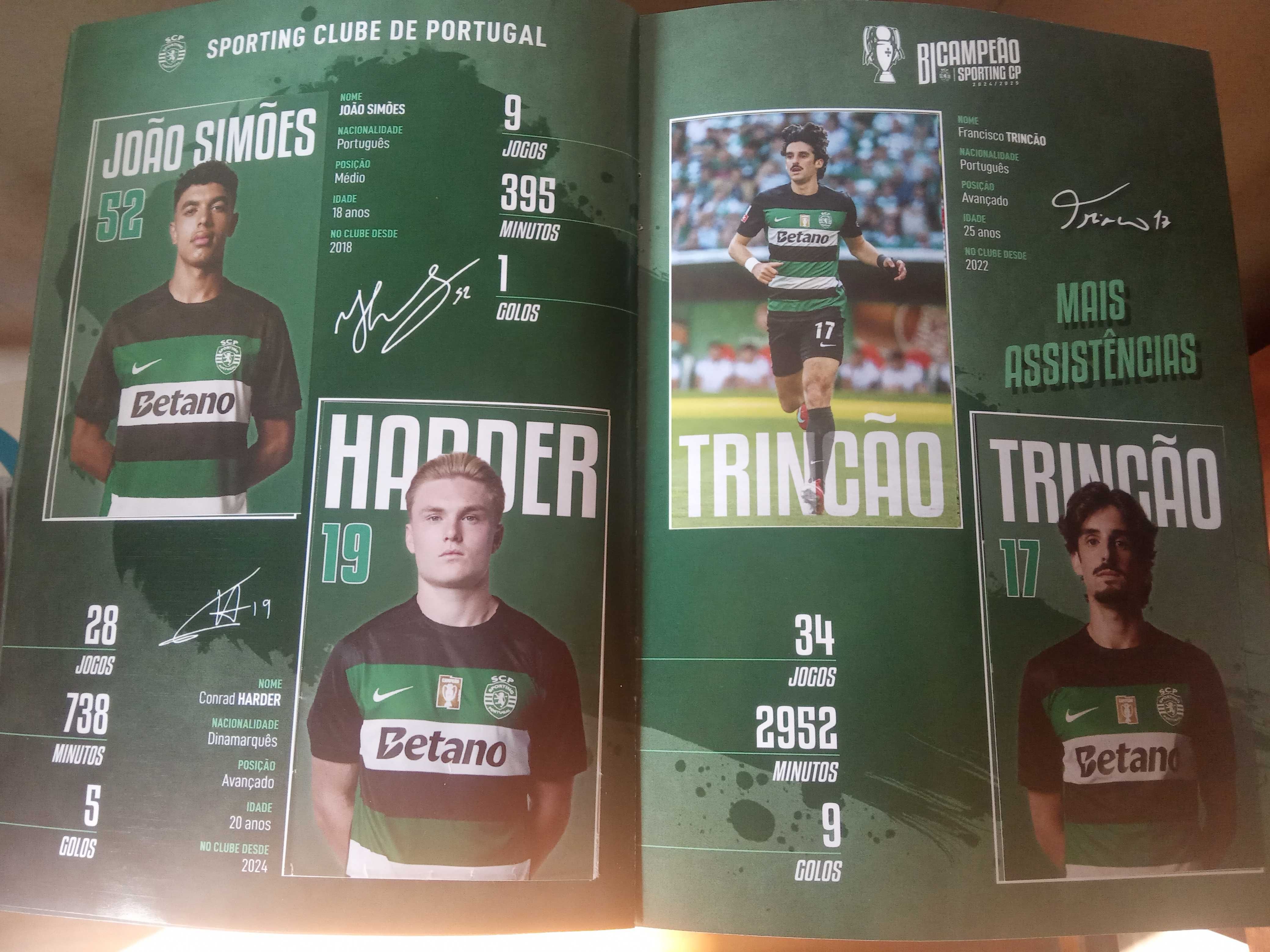 Caderneta Sporting Bicampeão - 2024-25 (com 30 cromos colados)