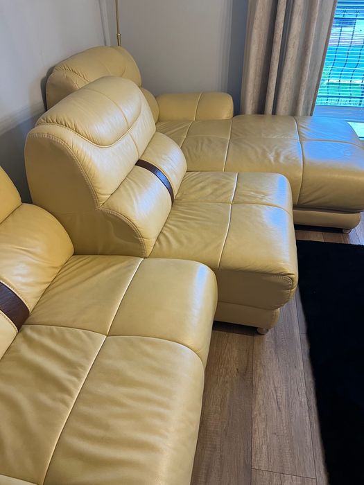 Narożnik skóra naturalna-ecru!