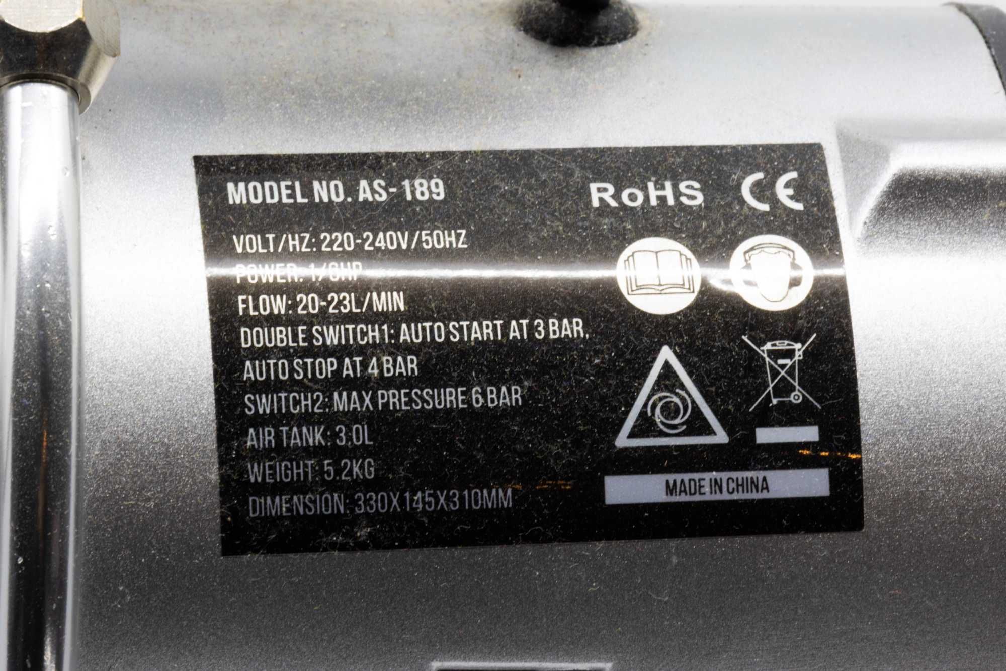 Kompresor do AEROGRAFU z Butlą 3l 6 bar AS-189