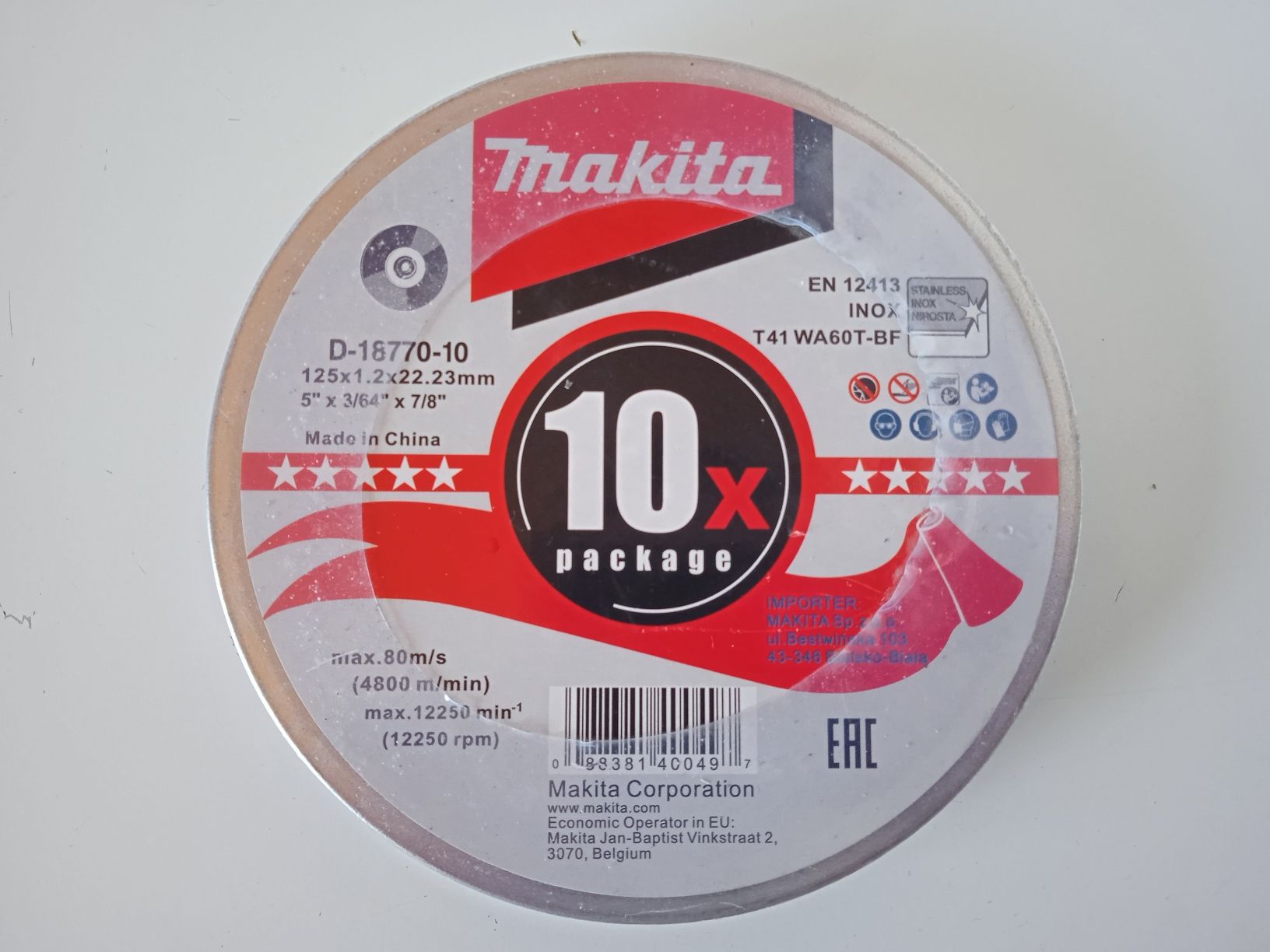 Tarcza do metalu Makita 125*1,2 INOX-1op.po 10szt