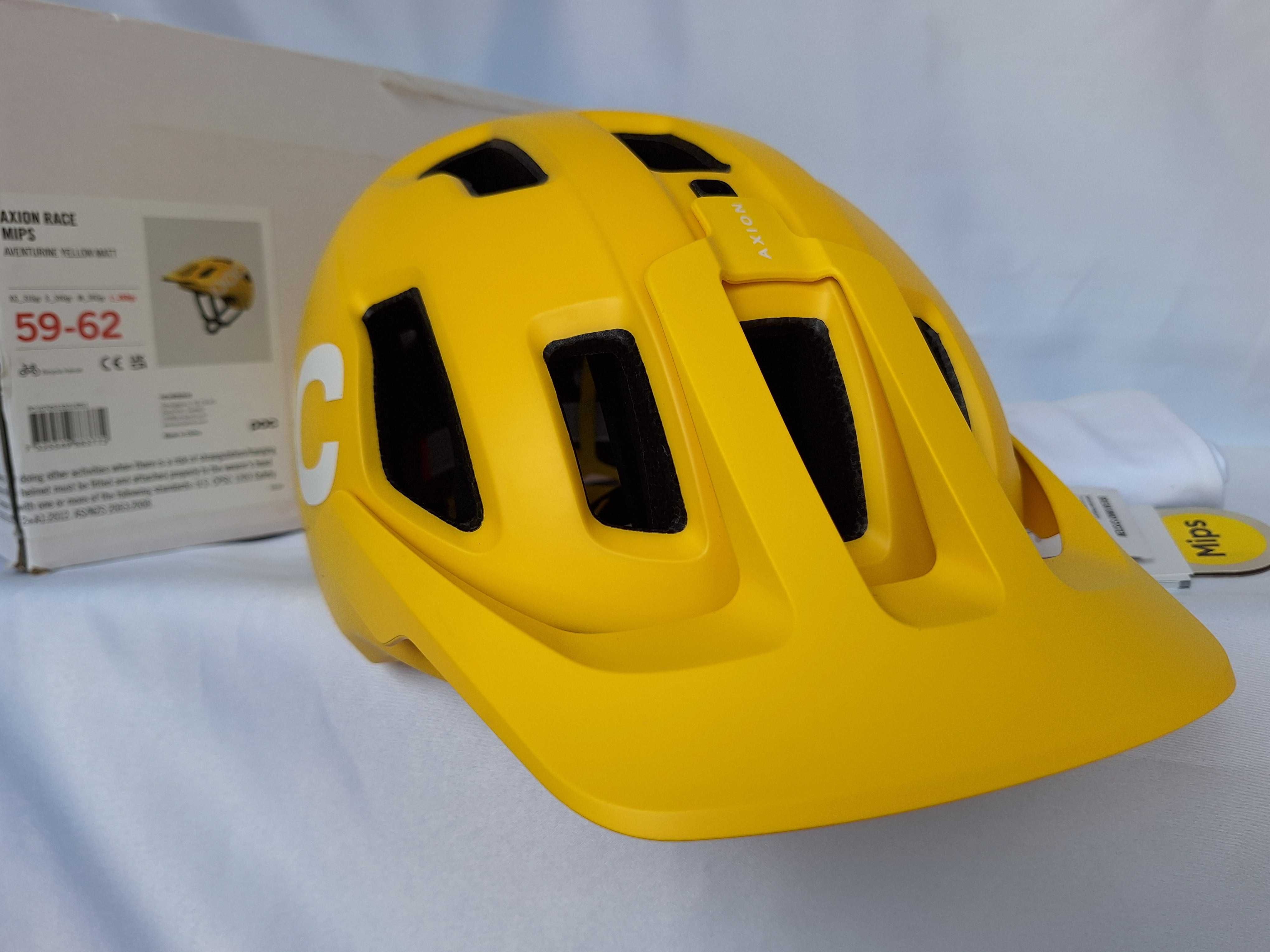 Kask rowerowy Poc Axion Race Mips Aventurine Yellow Matt L 59-62cm