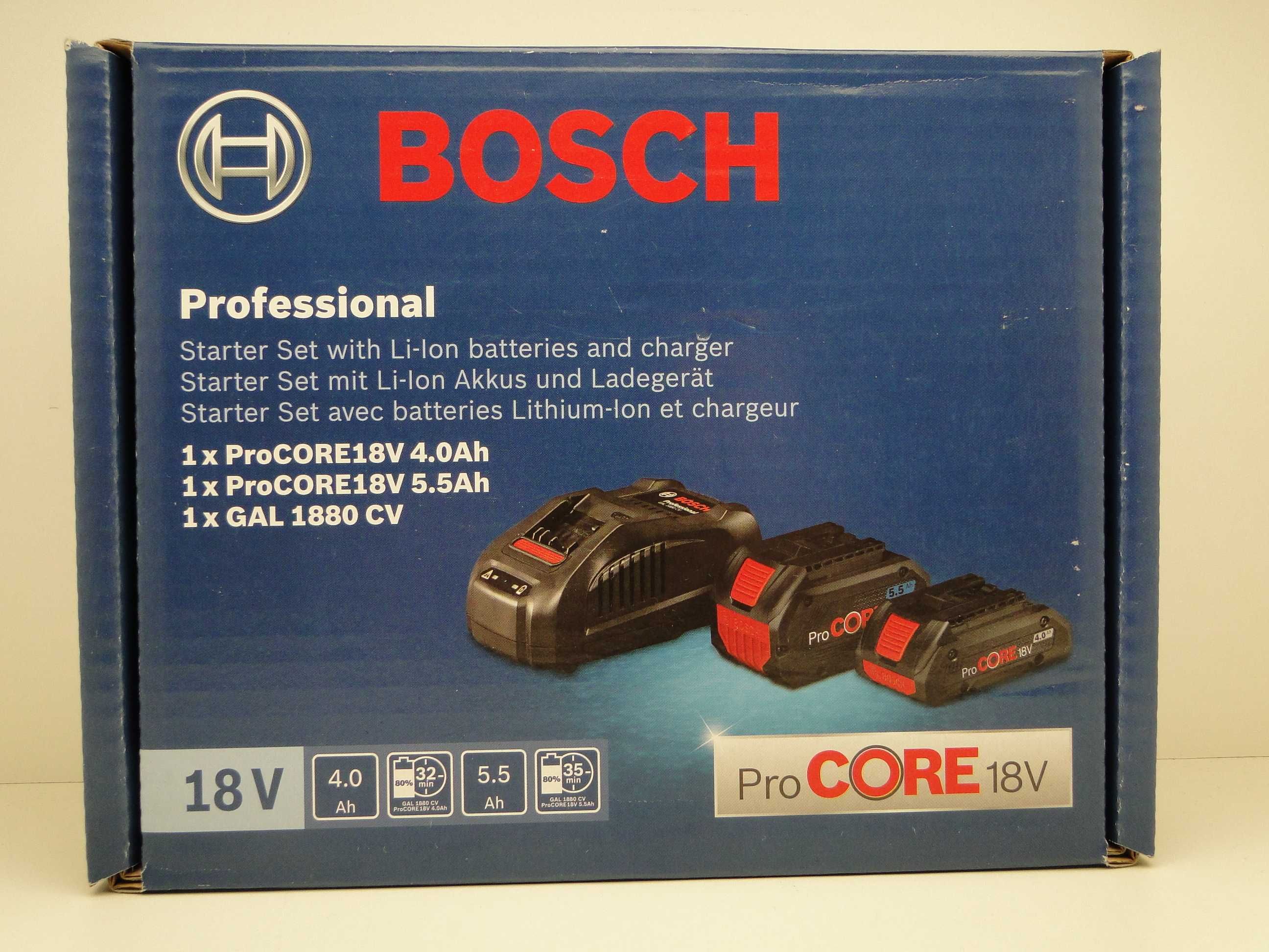 BOSCH ProCore 18V 5,5 Ah+ProCORE 18V 4,0Ah+GAL 1880 CV, Nowe