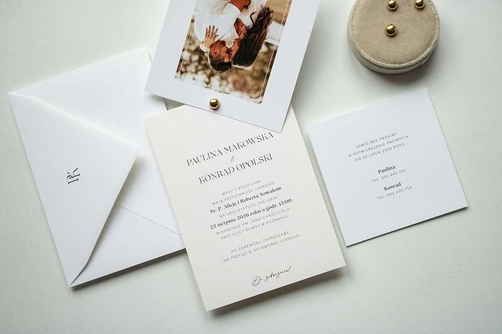 Zaproszenia ślubne ze zdjęciem, wesele, ślub, papeteria ślubna