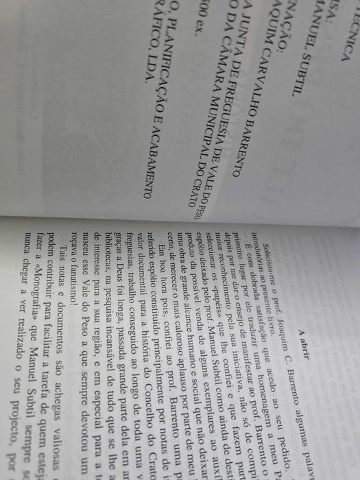 Vale do Peso, História e Tradição - Prof. Manuel Subtil