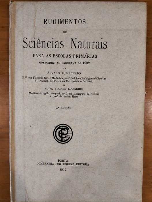 Antigo livro Rudimentos de Sciências Naturais 1917