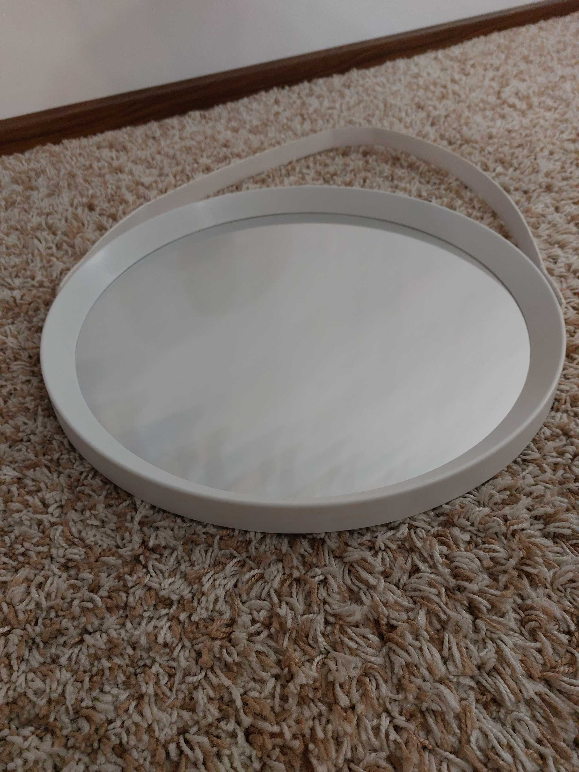 lustro wiszące kaprun okrągłe białe 50cm