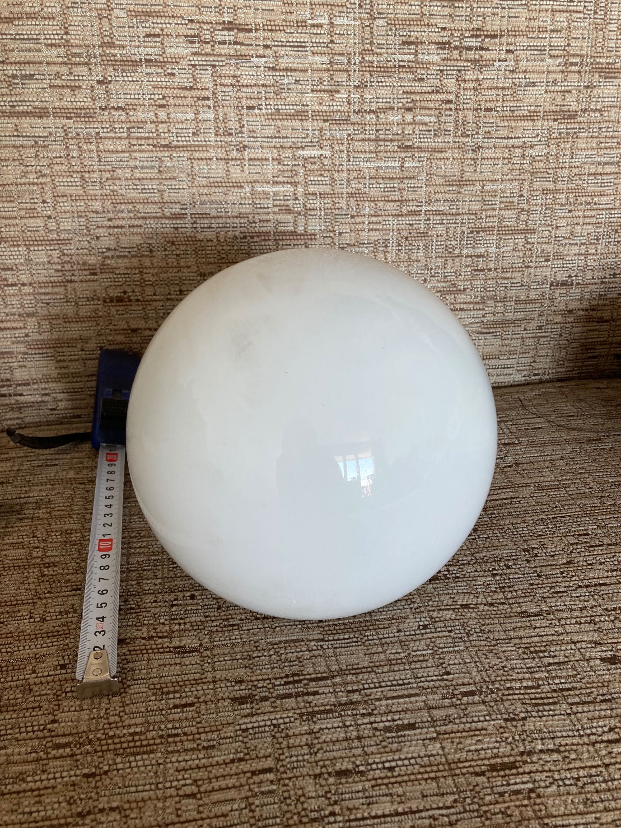 Klosz kula szklany biały mleczny 20cm