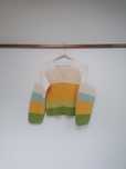 Kolorowy sweter z bawełny w paski rękodzieło handmade S M Nowy